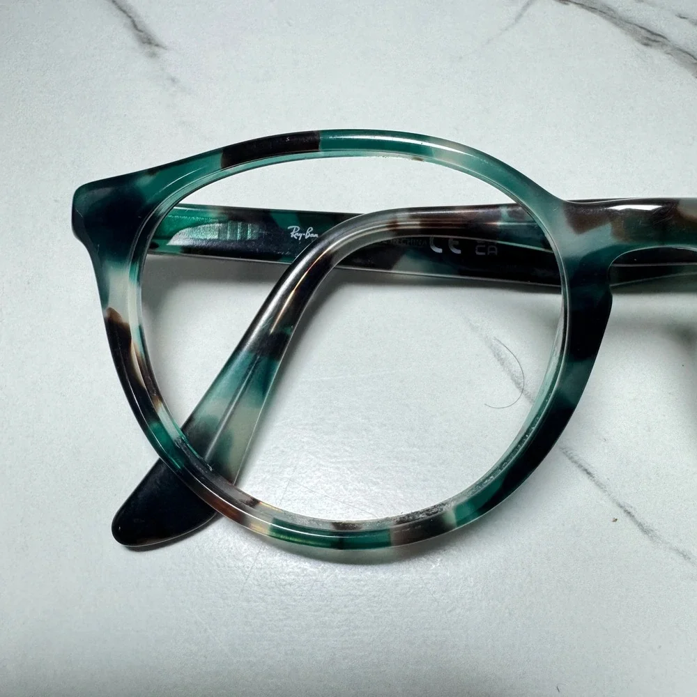 Ray-Ban RB 5380 5949 Green Tortoise Round Eyeglasses Frames 50-19-145